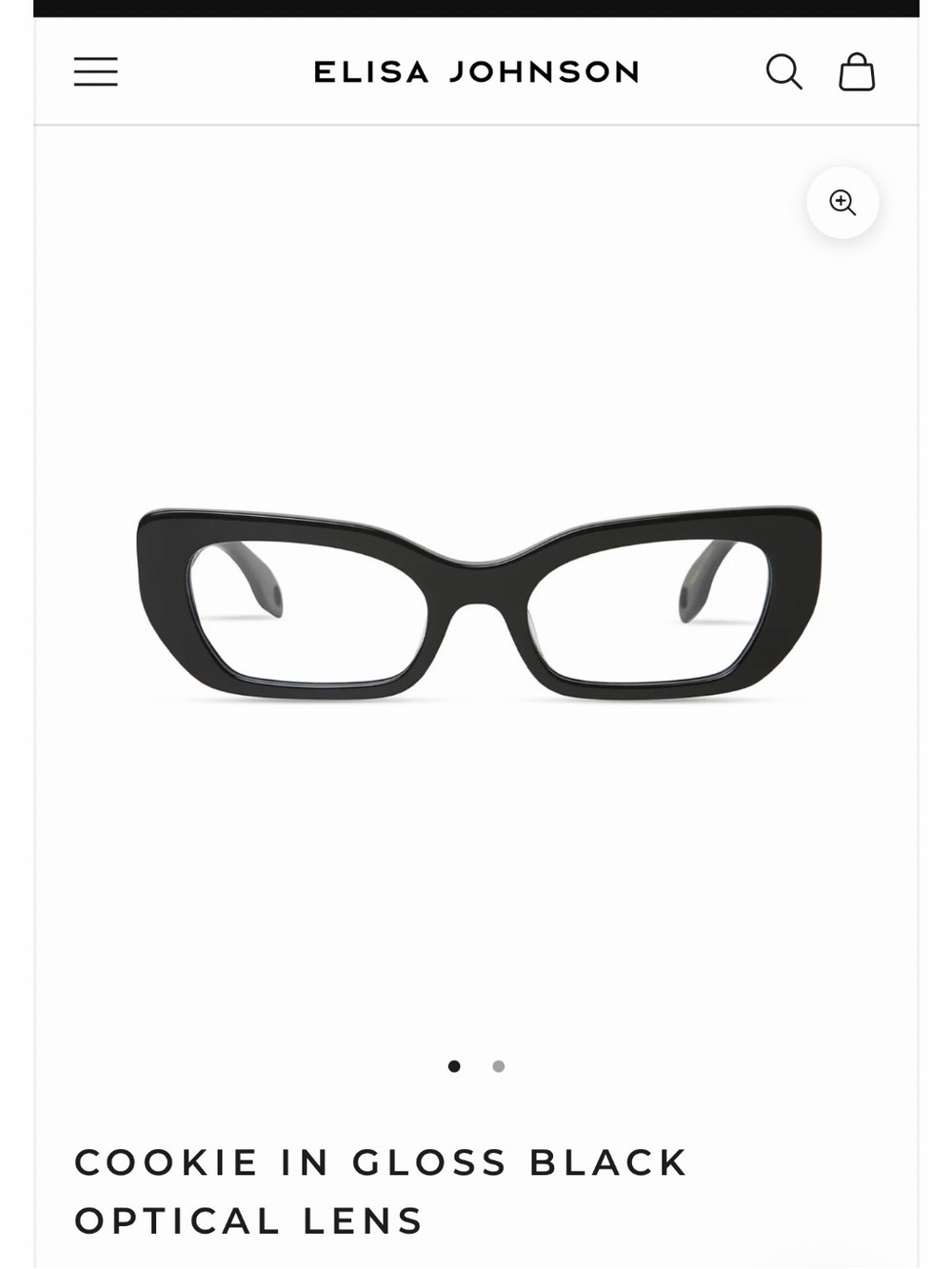 Elisa Johnson - Cookie Gloss Black Cat-Eye Optical Glasses